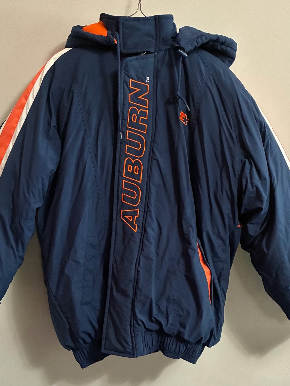 Vintage 90s Starter Auburn Tigers Puffer Jacket Men XL Hooded NCAA Football